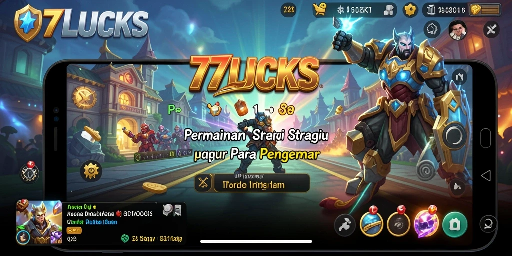 Screenshot gameplay 77LUCKS menampilkan aksi strategi yang mendebarkan.