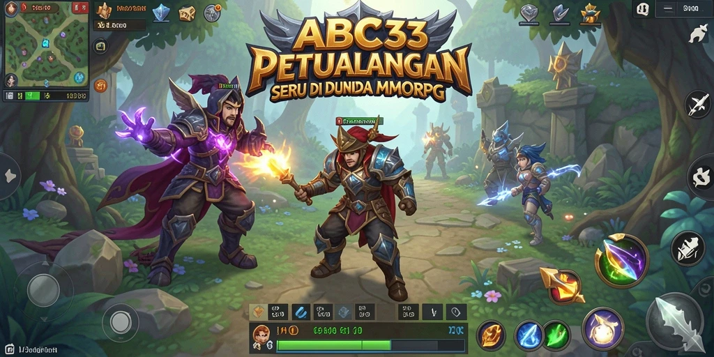 Screenshot utama gameplay ABC33 menampilkan karakter dan lingkungan menakjubkan di dunia MMORPG.
