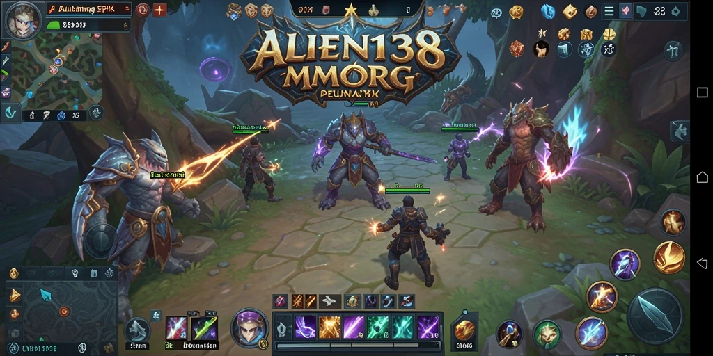 Screenshot gameplay ALIEN138 yang menampilkan pertempuran seru dalam MMORPG.