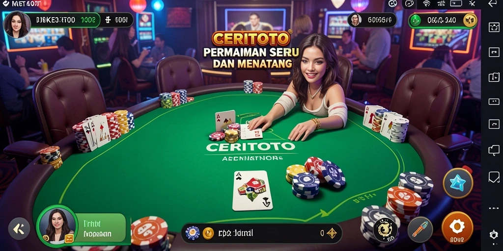 Tampilan gameplay Poker yang mengasyikkan dan menghibur.