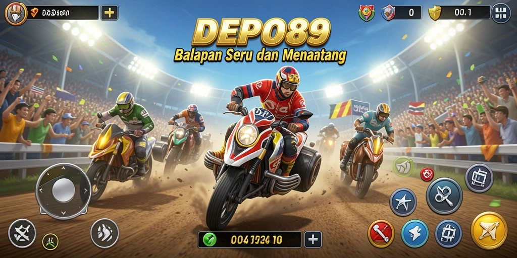 Tampilan gameplay balapan yang menegangkan dan penuh aksi.
