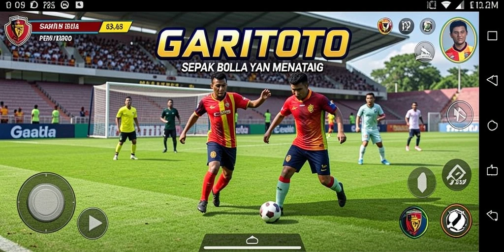 Tampilan gameplay GARITOTO yang menakjubkan saat pertandingan sepak bola.