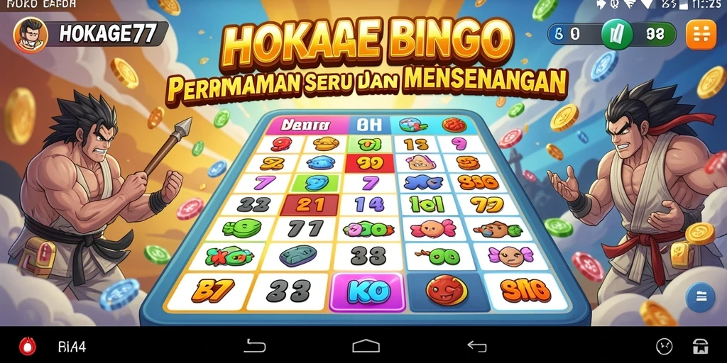 Tampilan gameplay HOKAGE77 yang seru dengan kartu Bingo.