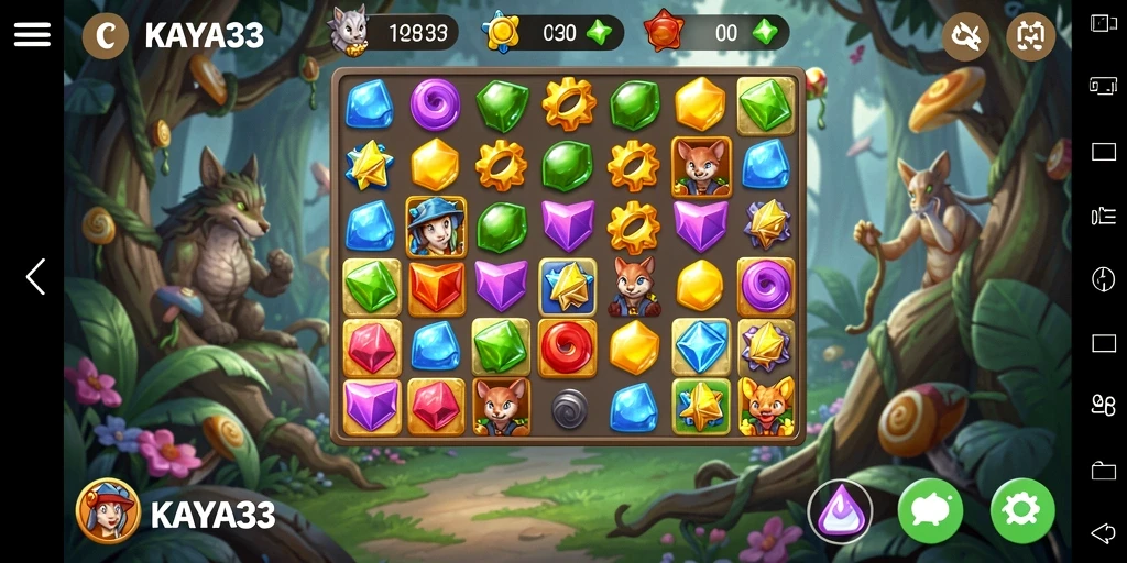 Tampilan gameplay KAYA33 yang penuh warna dan menantang.