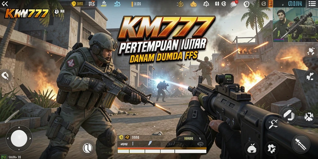 Gameplay KM777 menampilkan aksi tembak-menembak yang mendebarkan dan strategi tim.