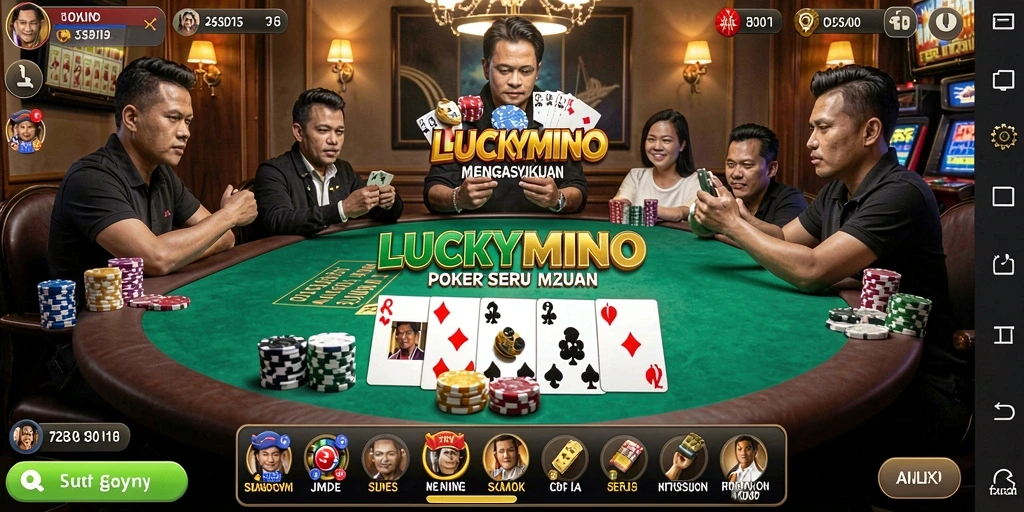 Tampilan gameplay seru di LUCKYMINO dengan pemain aktif.