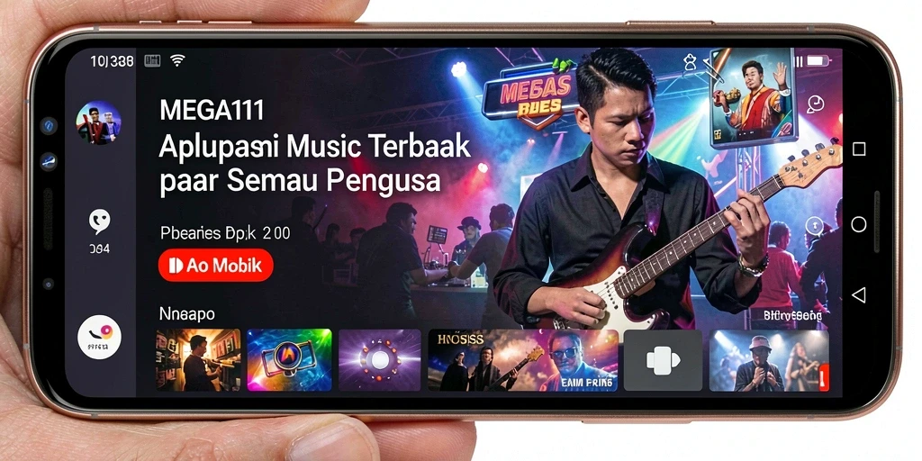 Tampilan gameplay MEGA111 dengan fitur musik interaktif.