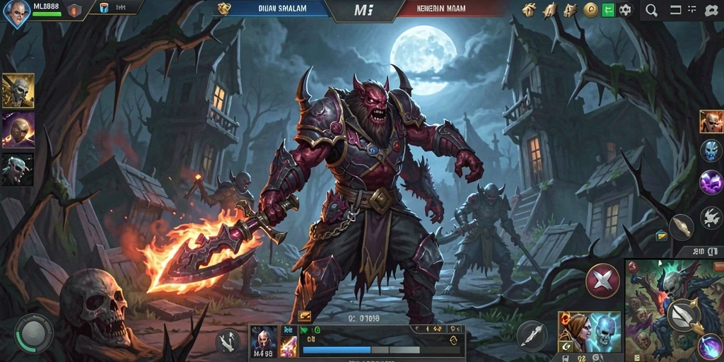 Screenshot gameplay menampilkan suasana mencekam dan karakter horor yang menyeramkan.