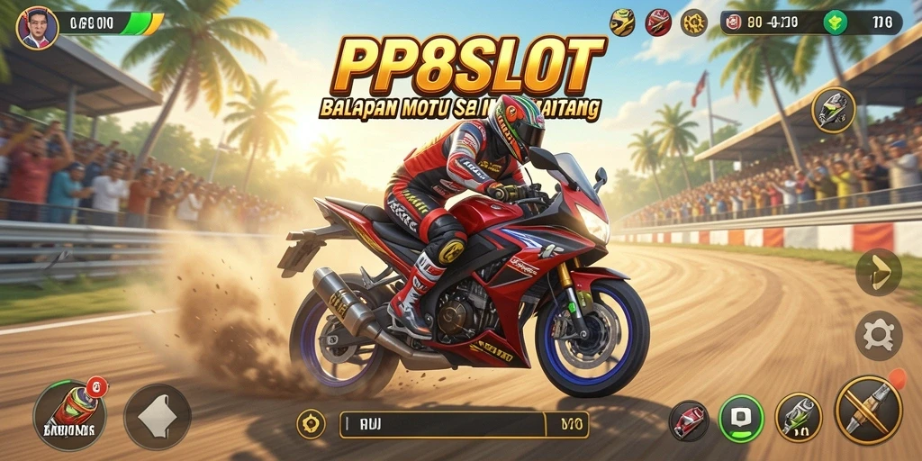 Gameplay balapan motor yang mendebarkan di PP8SLOT.