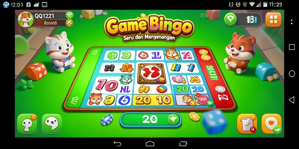 Screenshot gameplay QQ1221 yang menampilkan suasana permainan Bingo.