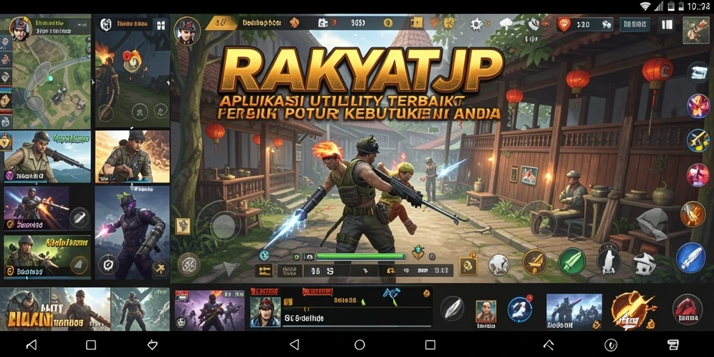 Tampilan interface intuitif aplikasi RAKYATJP untuk kebutuhan Utility.