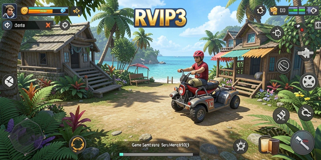 Tampilan menarik dari gameplay RVIP3 yang penuh warna.