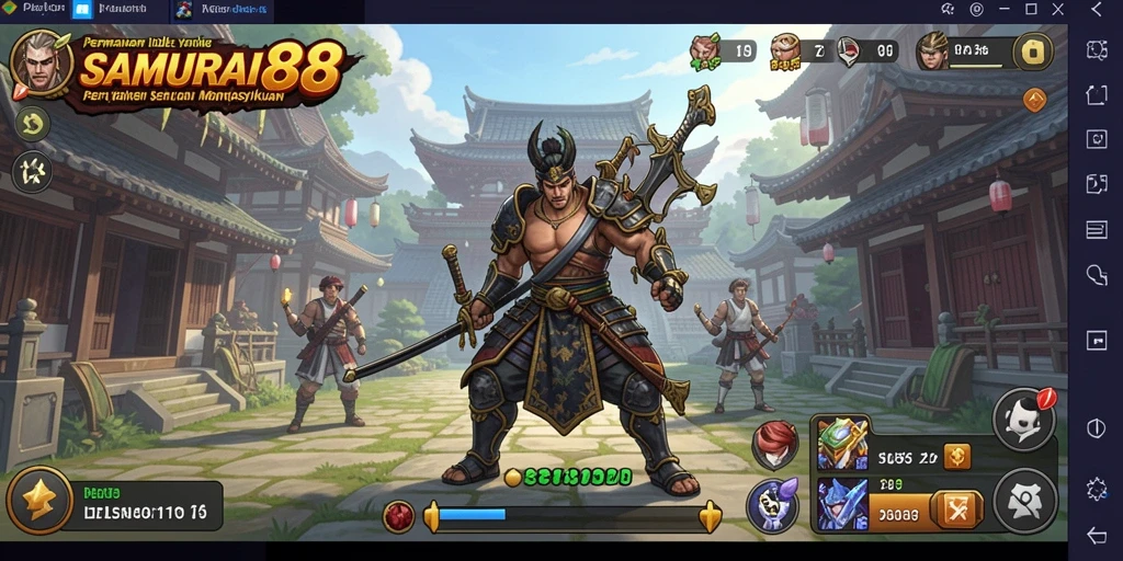 Screenshot gameplay SAMURAI88 menampilkan aksi seru penggunaan karakter samurai.