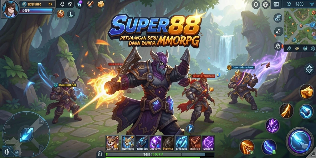 Tampilan gameplay <strong>SUPER88</strong>, menunjukkan aksi seru dalam dunia MMORPG.