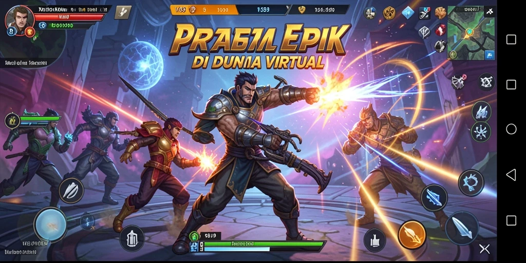 Tampilan aksi intens dalam pertarungan game V89.