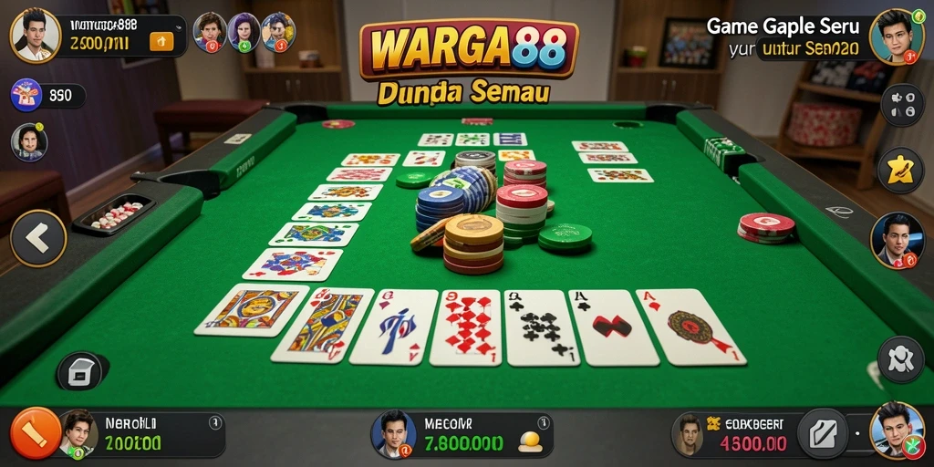 Screenshot gameplay seru WARGA88 menampilkan gambaran permainan Gaple.